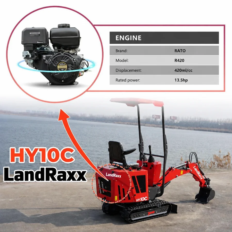 LandRaxx HY10C Mini Excavator — view 6