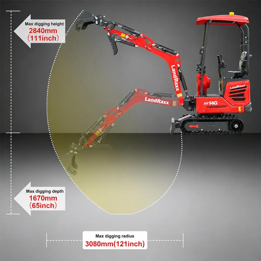 LandRaxx HY14G Mini Excavator — view 7
